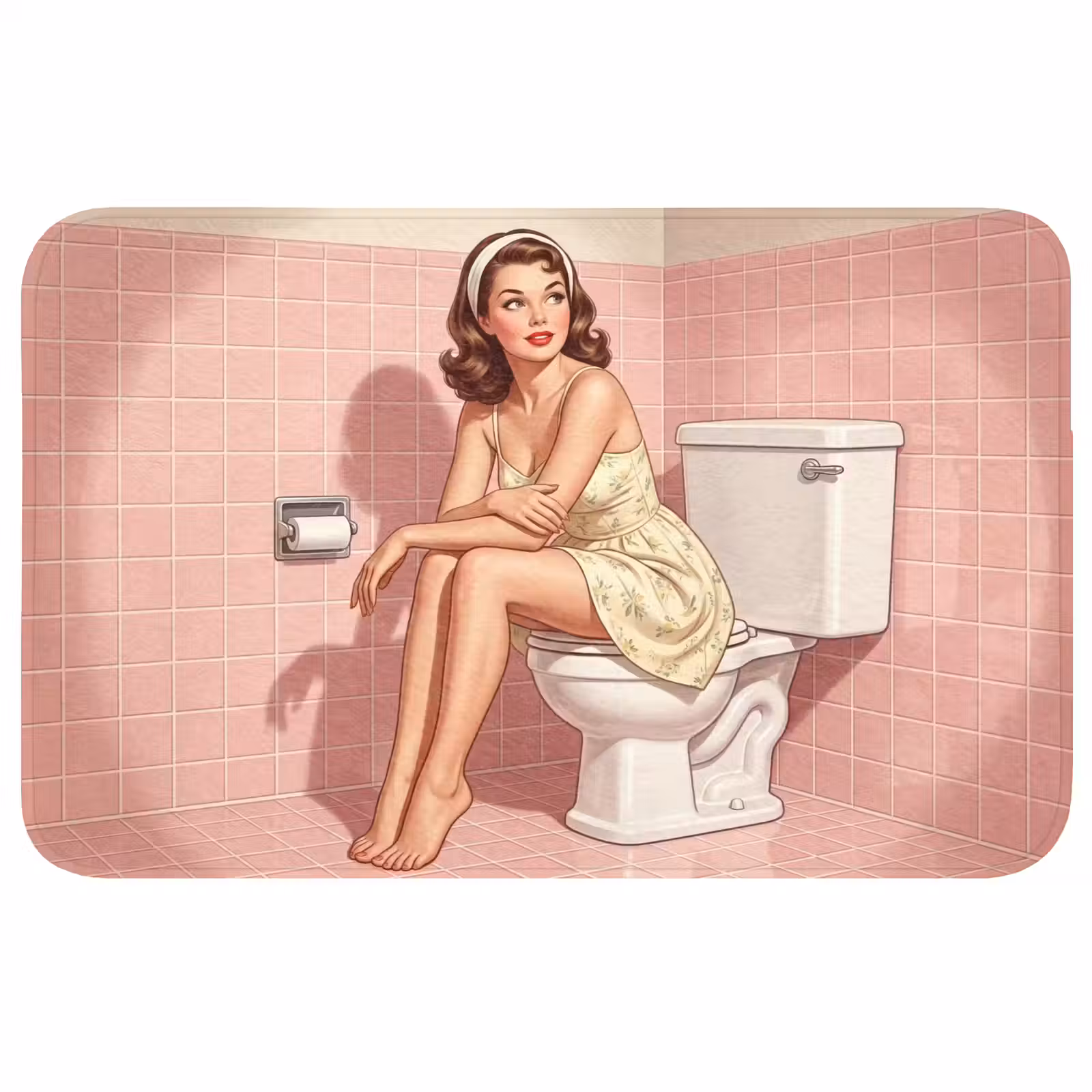 Badmat - Roze - Retro - Vrouw — 1