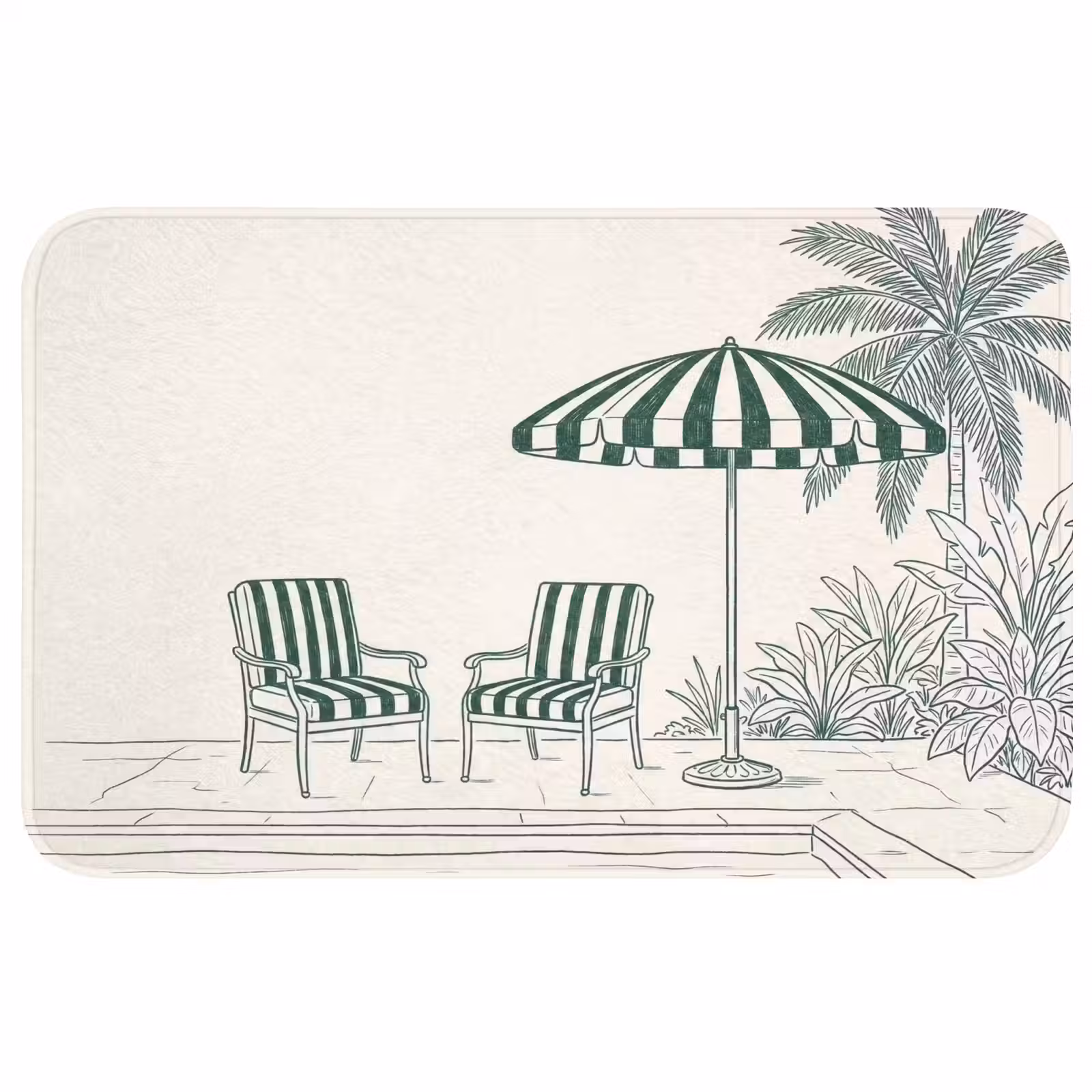 Badmat - Terras - Illustratie - Groen — 1