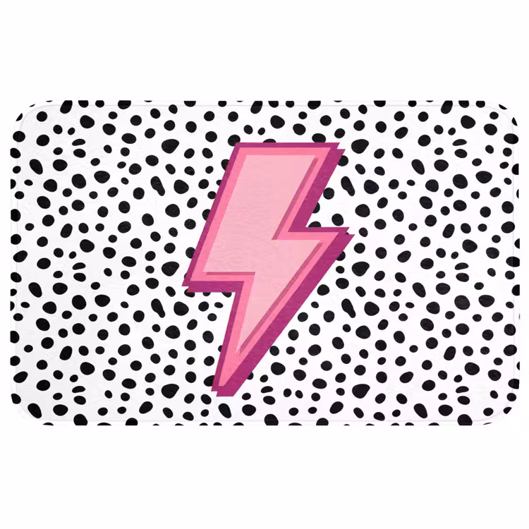 Badmat - Bliksem - Roze - Stippen — 1