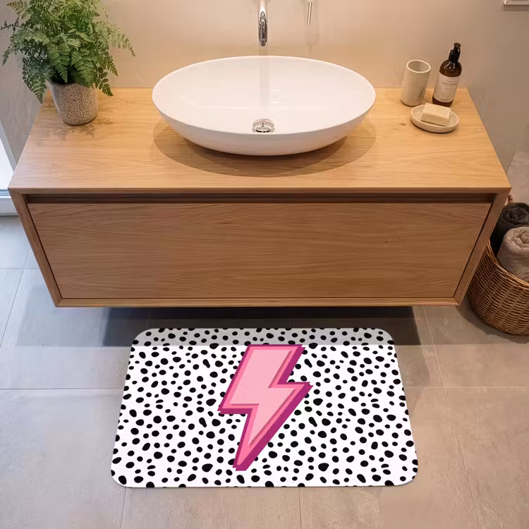 Badmat - Bliksem - Roze - Stippen — 2