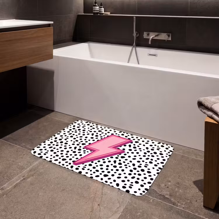 Badmat - Bliksem - Roze - Stippen — 4