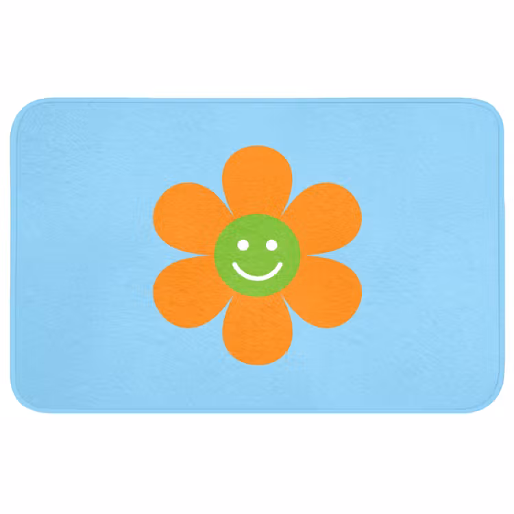 Badmat - Bloem - Smiley - Kleurrijk — 1