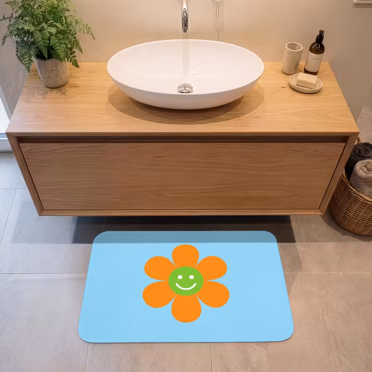 Badmat - Bloem - Smiley - Kleurrijk — 2