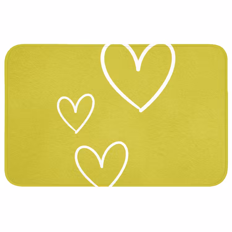 Badmat - Groen - Hartjes - Wit — 1