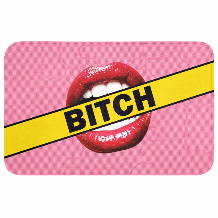 Badmat - Lippen - Tekst - Kleurrijk — 1