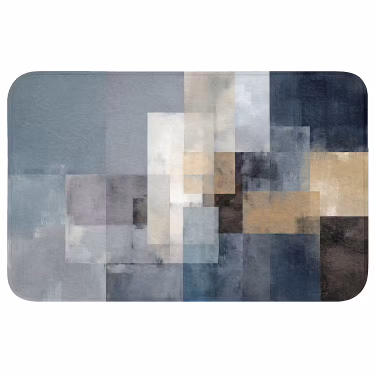 Badmat - Rechthoeken - Abstract - Blauw — 1