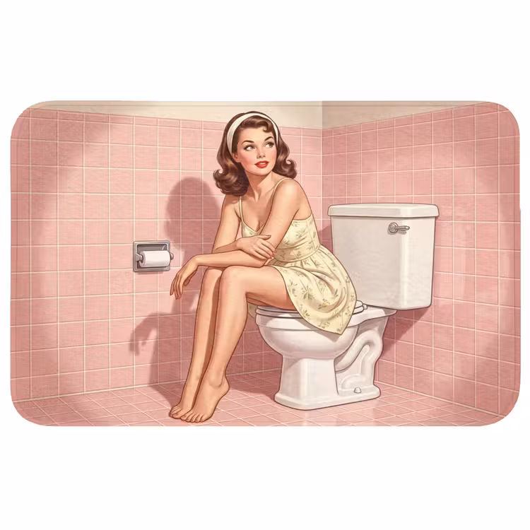 Badmat - Roze - Retro - Vrouw — 1