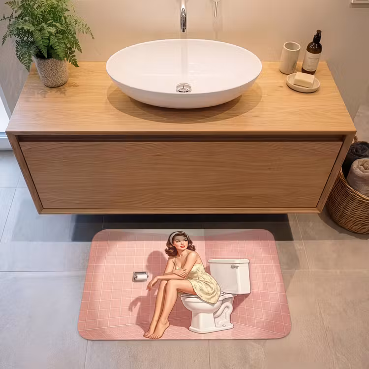 Badmat - Roze - Retro - Vrouw — 2