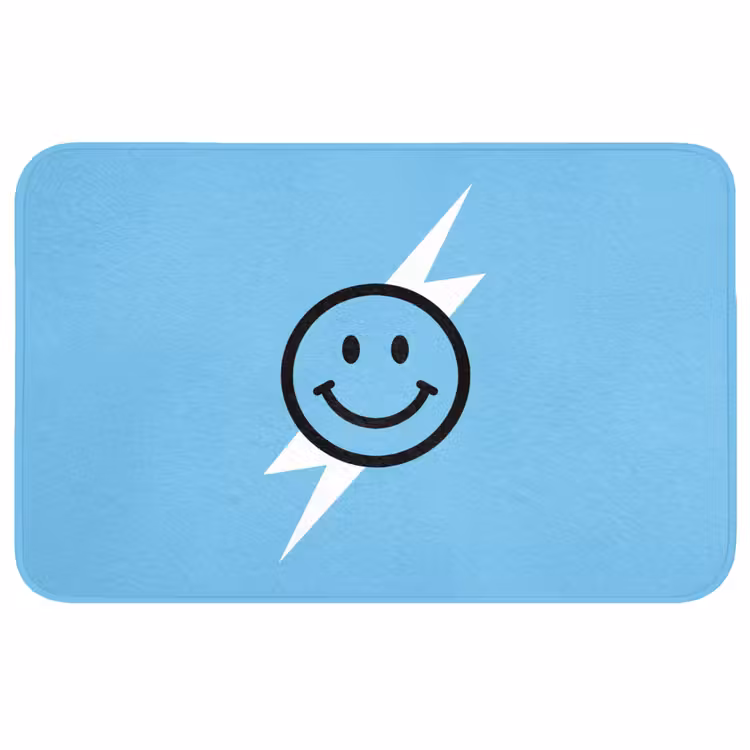 Badmat - Smiley - Blauw - Bliksem — 1