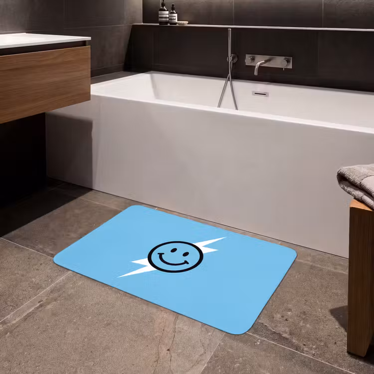 Badmat - Smiley - Blauw - Bliksem — 4
