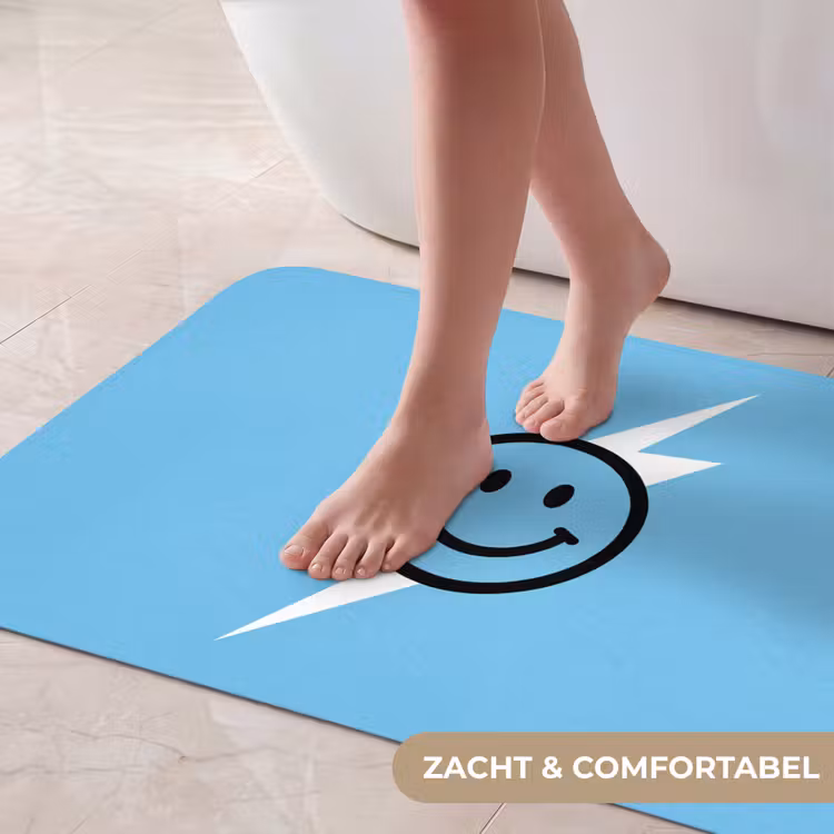 Badmat - Smiley - Blauw - Bliksem — 5