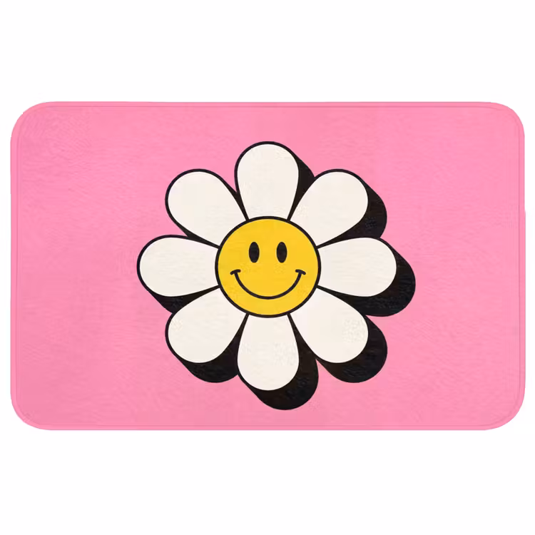 Badmat - Smiley - Bloem - Roze — 1