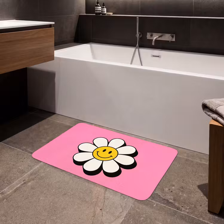 Badmat - Smiley - Bloem - Roze — 4