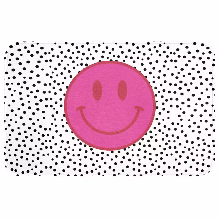 Badmat - Smiley - Roze - Stippen — 1