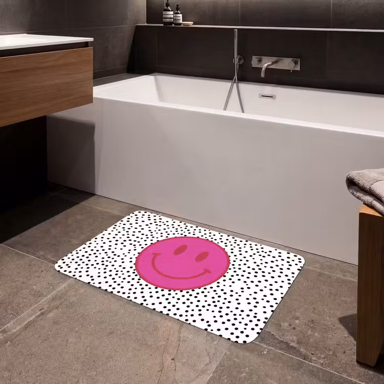 Badmat - Smiley - Roze - Stippen — 4
