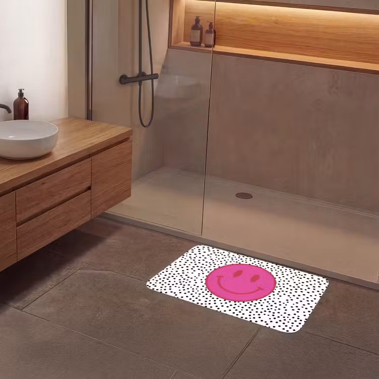 Badmat - Smiley - Roze - Stippen — 6