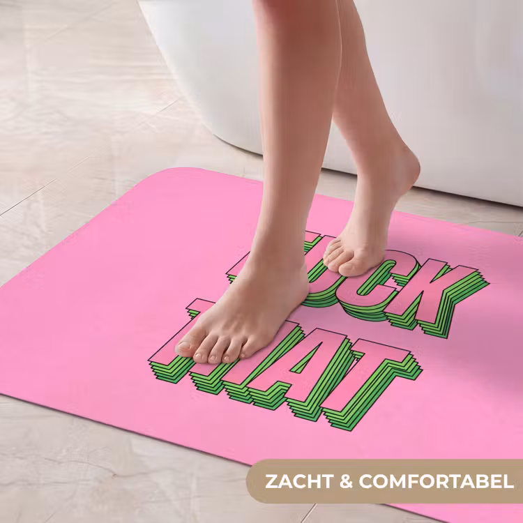 Badmat - Tekst - Bold - Roze — 5