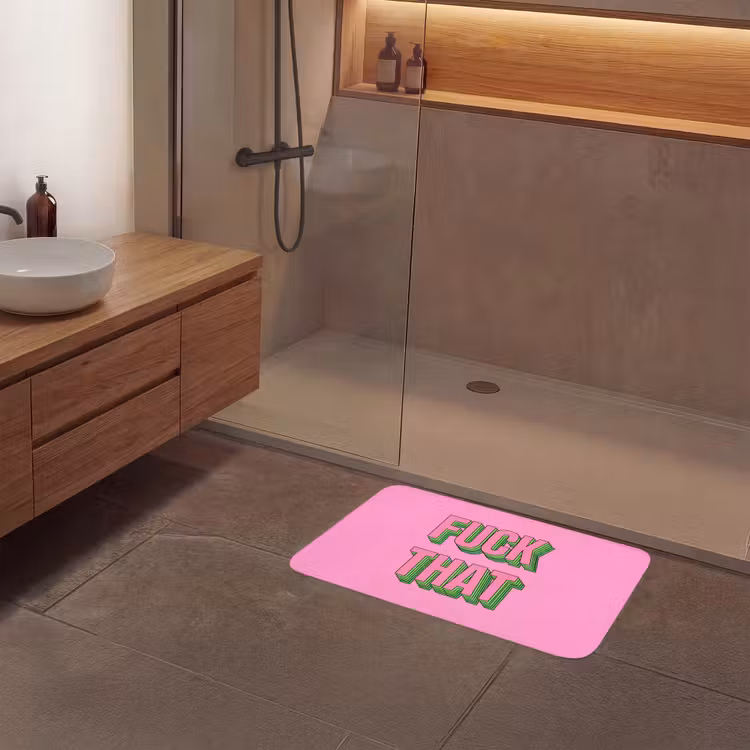 Badmat - Tekst - Bold - Roze — 6