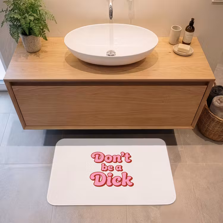 Badmat - Tekst - Boodschap - Roze — 2