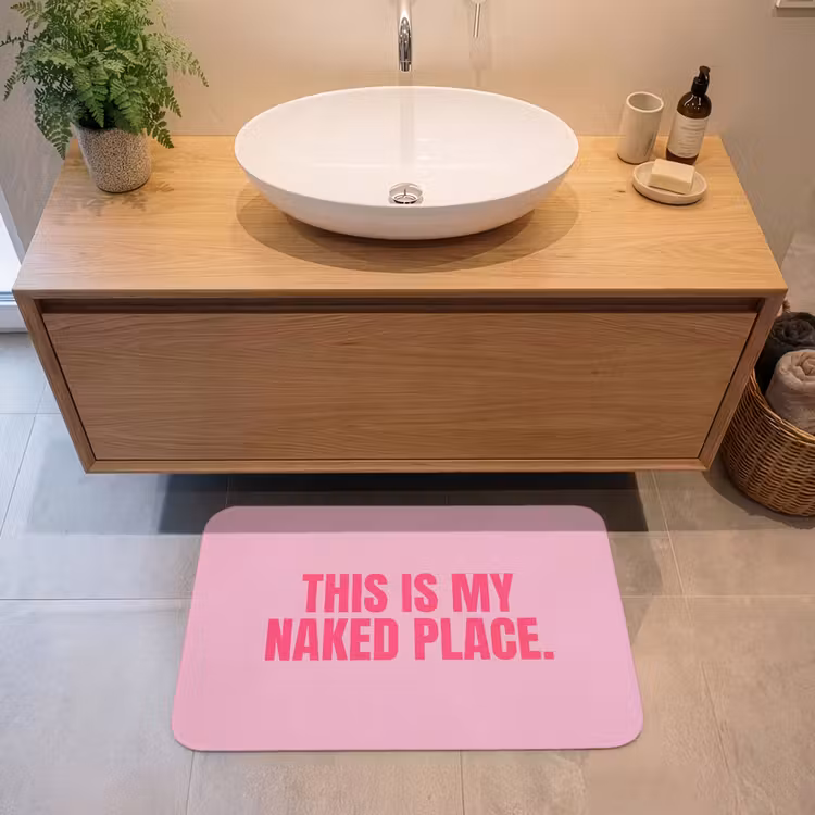 Badmat - Tekst - Modern - Roze — 2