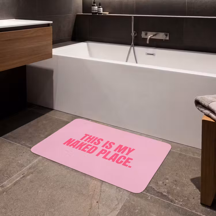 Badmat - Tekst - Modern - Roze — 4