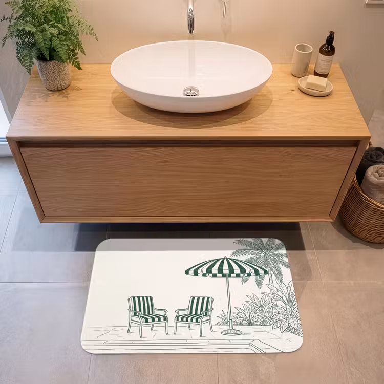 Badmat - Terras - Illustratie - Groen — 2