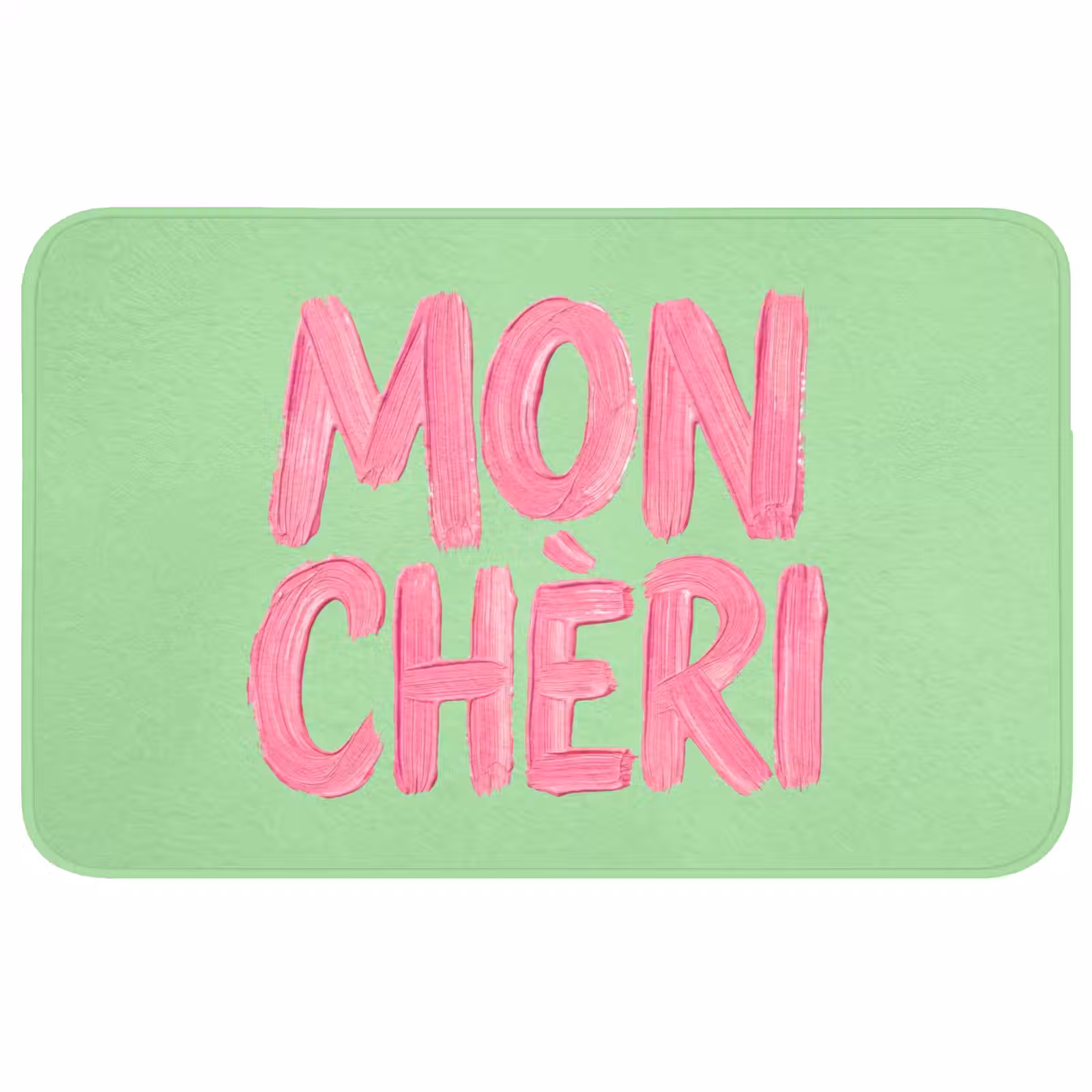 Badmat - Mon cheri - Groen - Roze — 1