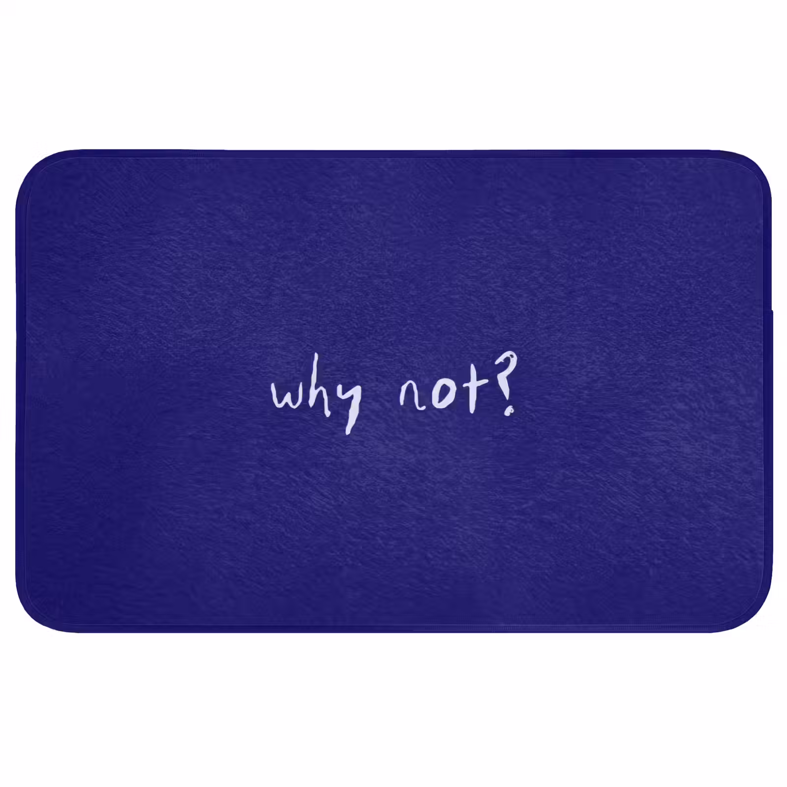 Badmat - Why not - Blauw - Handgeschreven — 1