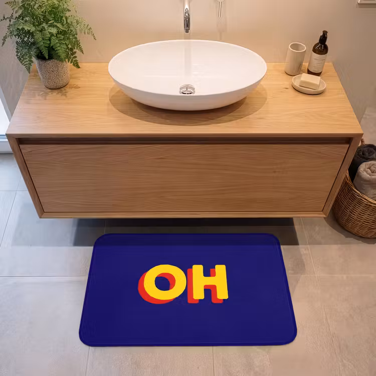 Badmat - Blauw - Geel - OH - Schaduw — 2