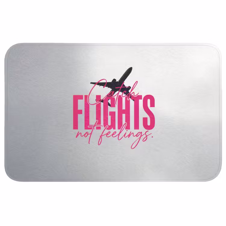 Badmat - Catch flights not feelings - Vliegtuig - Roze — 1