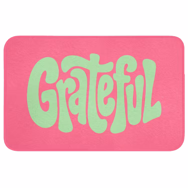 Badmat - Grateful - Groen - Grafisch - Vloeiend — 1