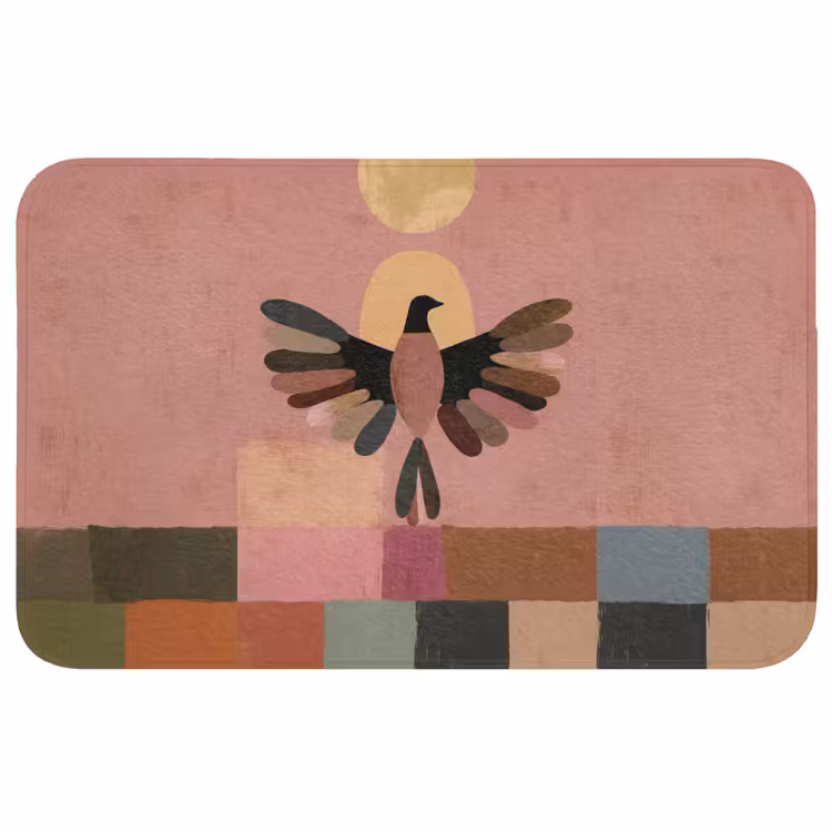 Badmat - Illustratie - Vogel - Vlakken - Kleurrijk — 1