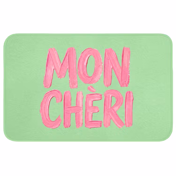 Badmat - Mon cheri - Groen - Roze — 1
