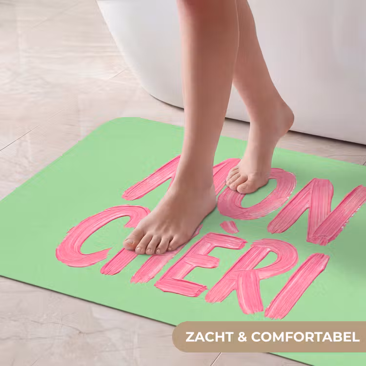 Badmat - Mon cheri - Groen - Roze — 5
