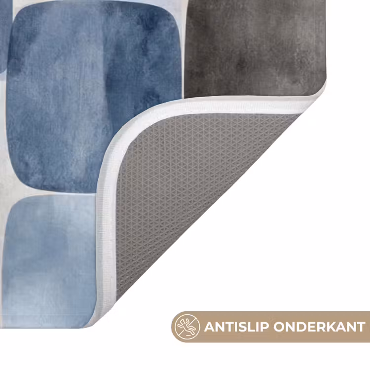 Badmat - Patroon - Blauw - Vierkanten — 3