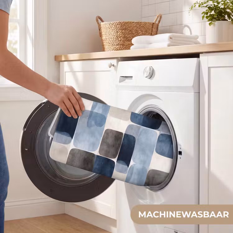 Badmat - Patroon - Blauw - Vierkanten — 7