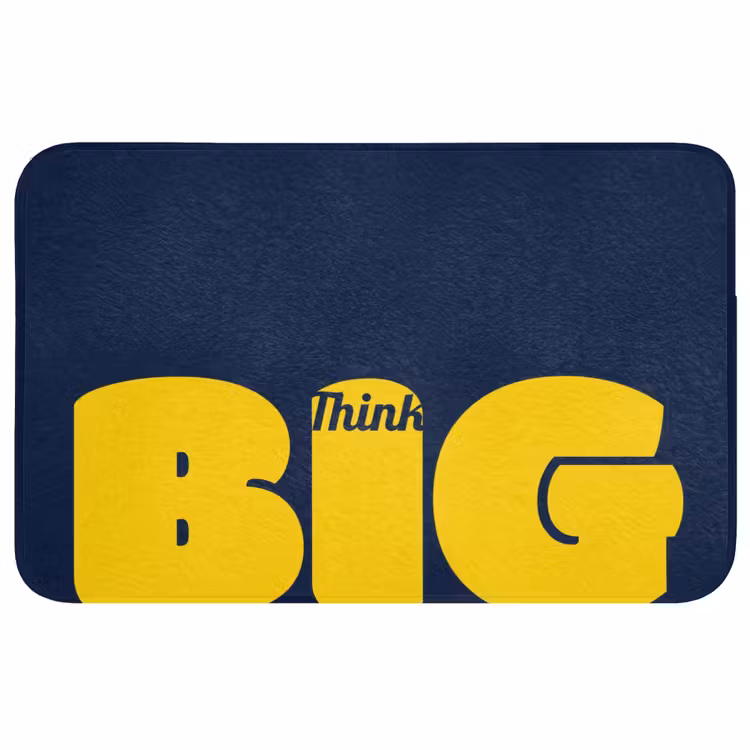 Badmat - Think big - Blauw - Geel — 1