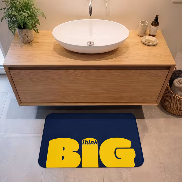 Badmat - Think big - Blauw - Geel — 2