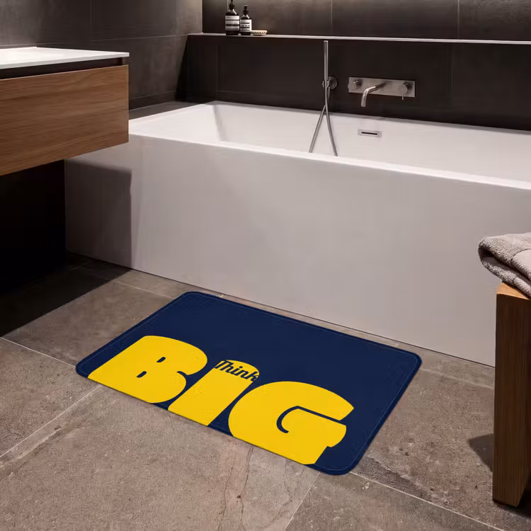 Badmat - Think big - Blauw - Geel — 4