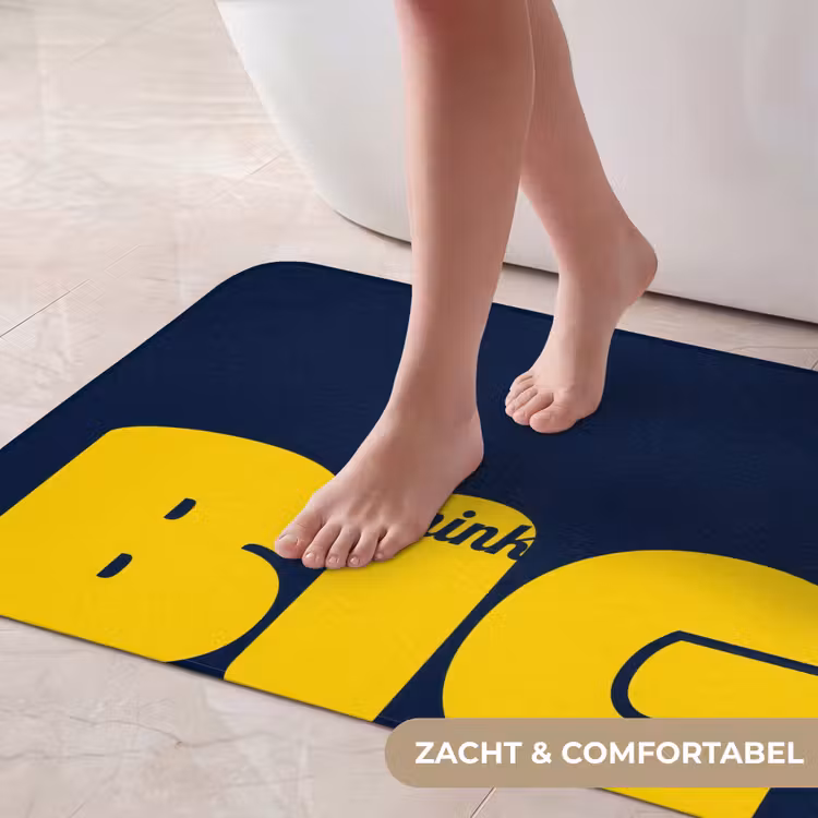 Badmat - Think big - Blauw - Geel — 5