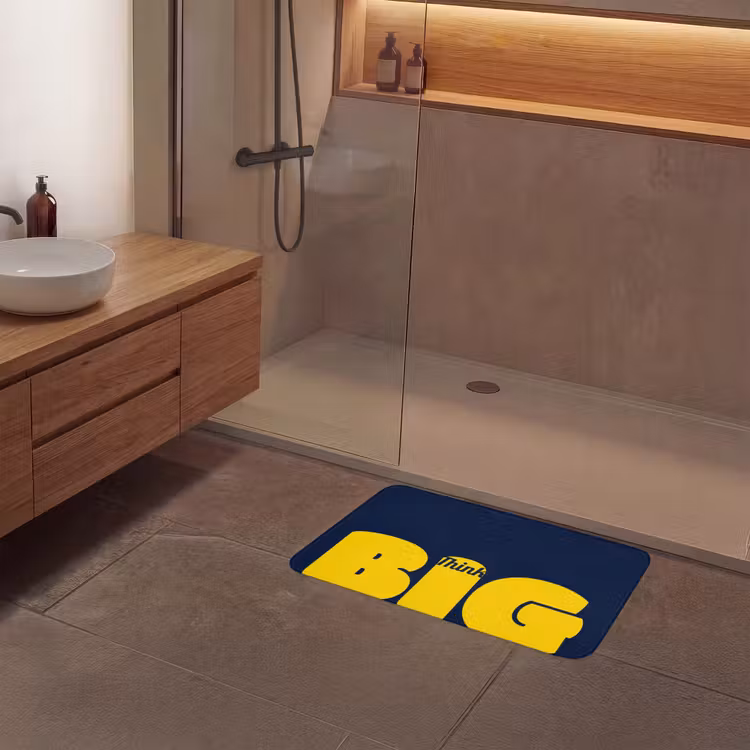 Badmat - Think big - Blauw - Geel — 6