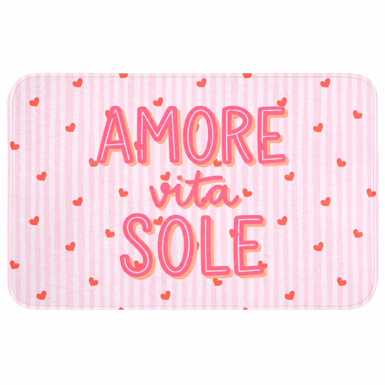 Badmat - Amore vita sole - Roze - Hartjes — 1