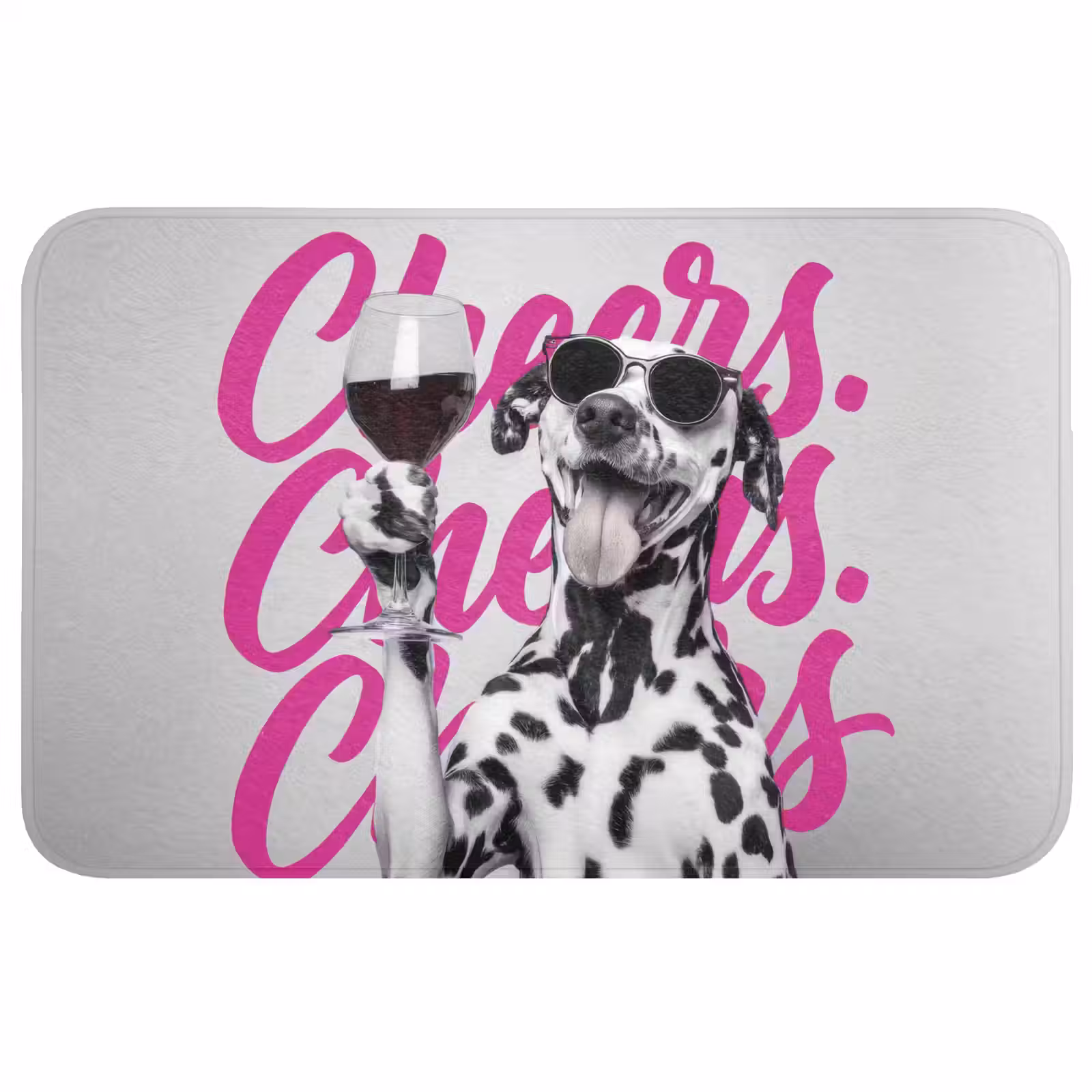 Badmat - Cheers - Hond - Roze - Wijn — 1