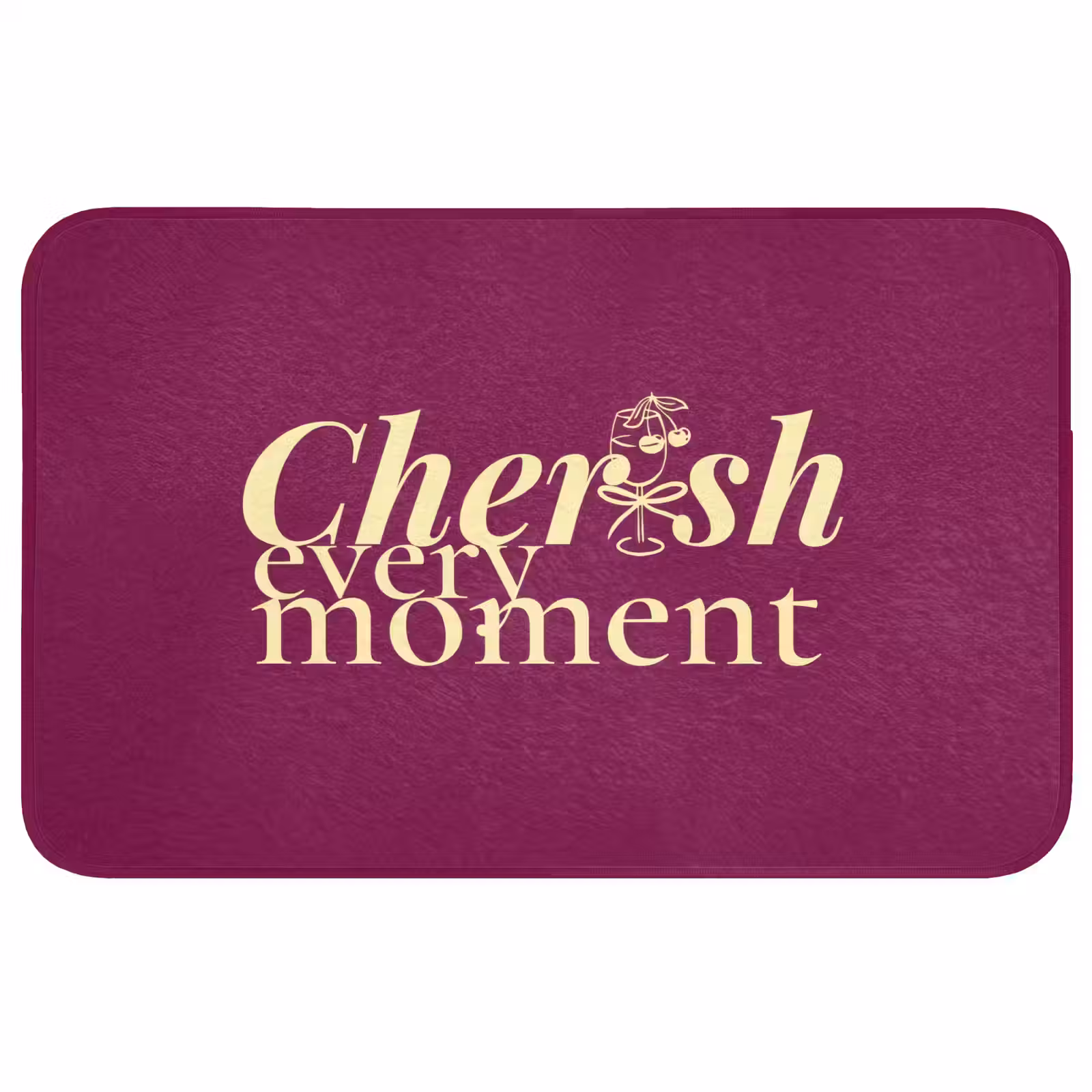 Badmat - Cherish every moment - Cocktailglas - Bordeaux — 1