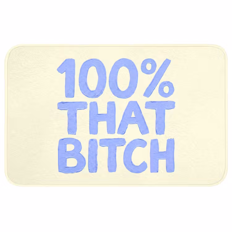 Badmat - 100% that bitch - Blauw - Wit — 1