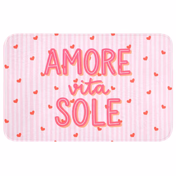 Badmat - Amore vita sole - Roze - Hartjes — 1