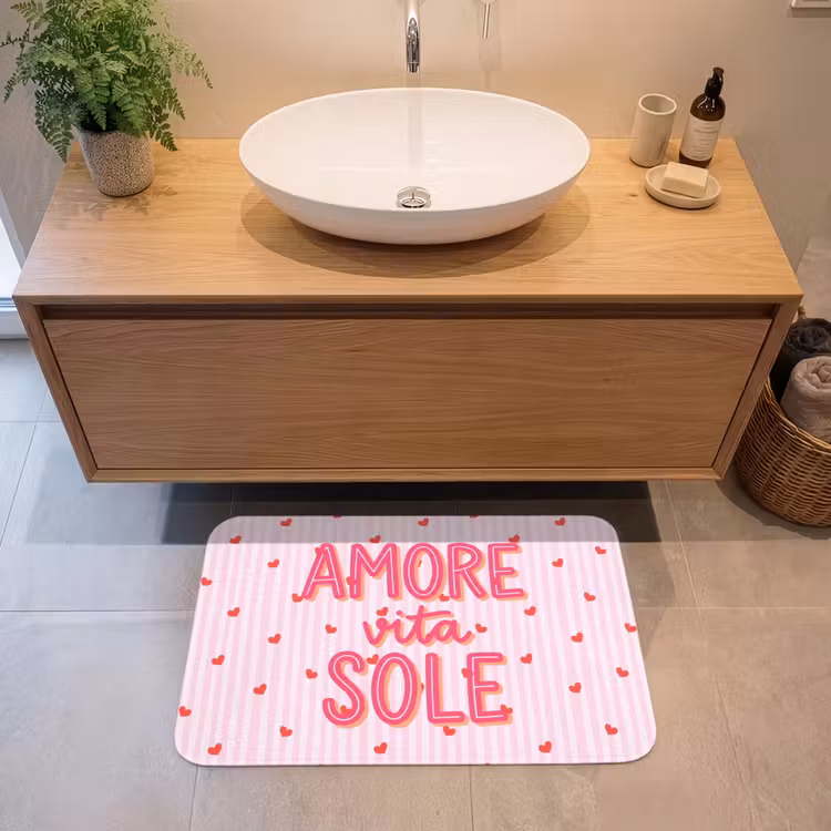 Badmat - Amore vita sole - Roze - Hartjes — 2