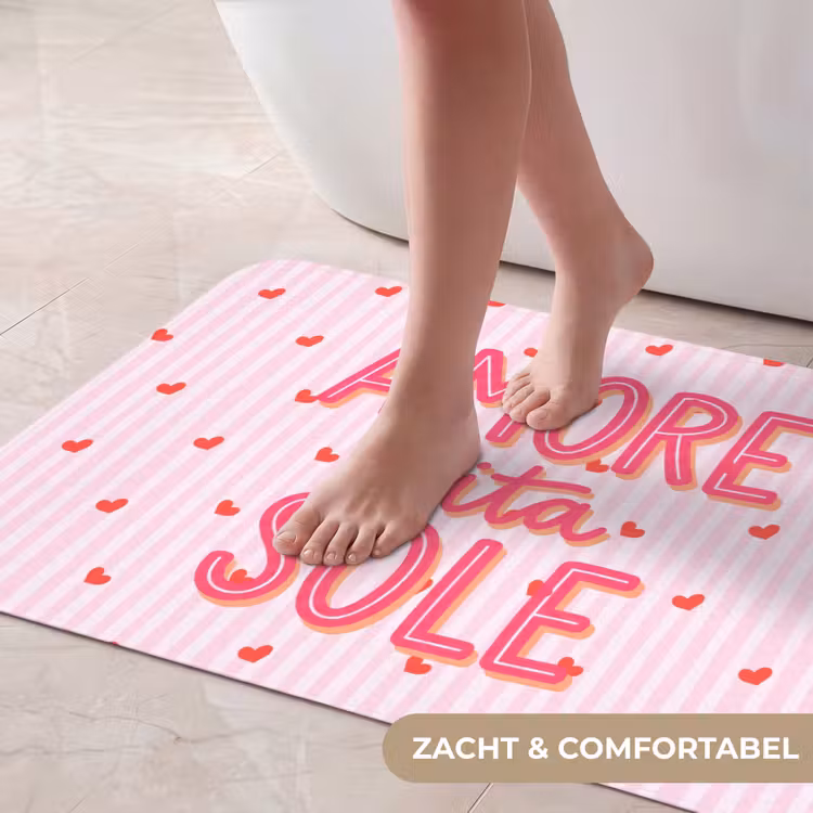 Badmat - Amore vita sole - Roze - Hartjes — 5