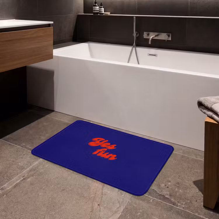 Badmat - Blauw - Rood - Yes fun - 3D — 4