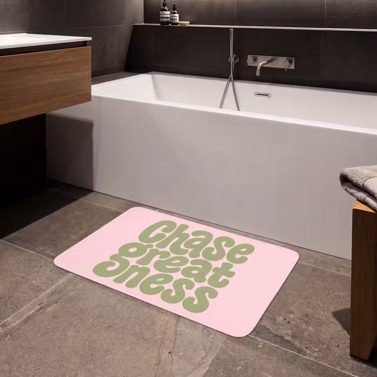 Badmat - Chase greatness - Groen - Roze - Retro — 4